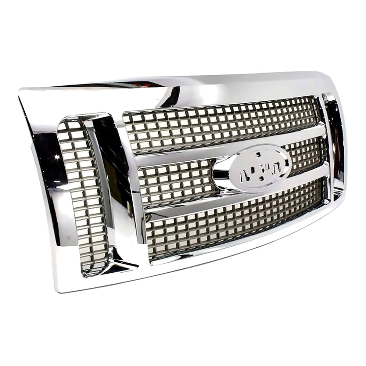 2009-2012 Ford F150 Grille King Ranch Gold With Chrome Frontame – Side View (FO1200522)