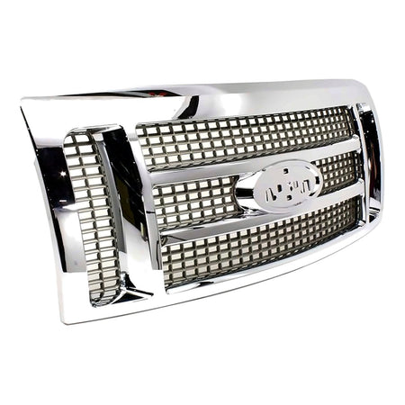 2009-2012 Ford F150 Grille King Ranch Gold With Chrome Frontame – Side View (FO1200522)