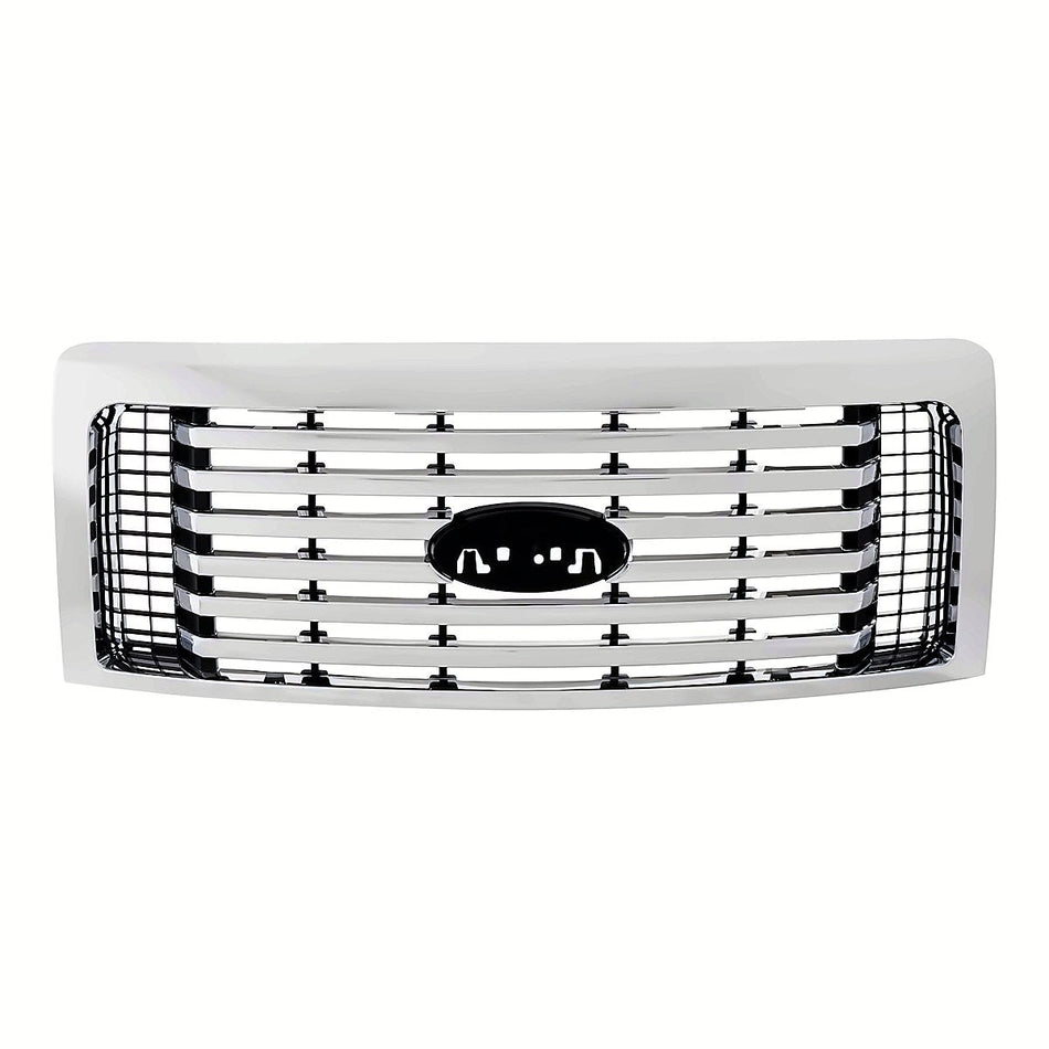 2010-2012 Ford F150 Grille Chrome Frontame 6 Chrome Bars Billet Style – Front View (FO1200531)