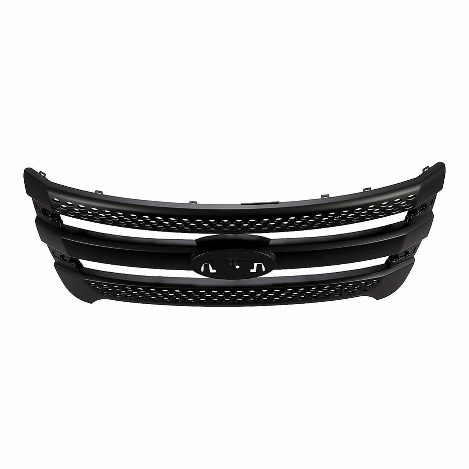 2011-2015 Ford Explorer Grille Primed Black (Grille Frontame) – Front View (FO1200533)