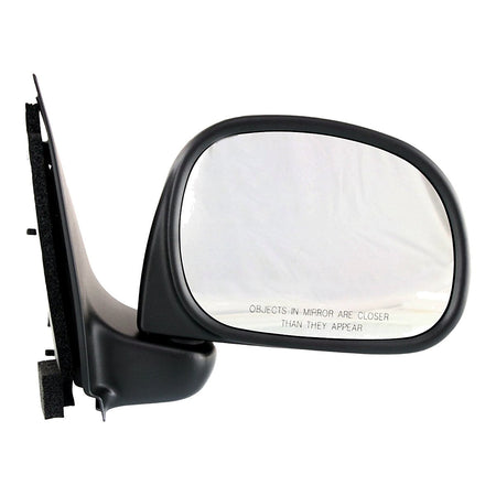 1997-2002 Ford F150 Door Mirror Passenger Side Manual Rectangular Style Black Textured To 2/11/02_FO1321132