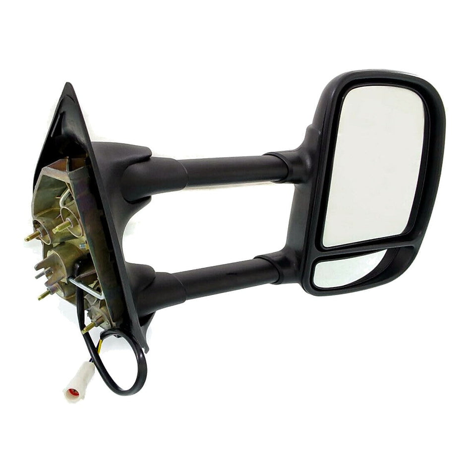 1999-2004 Ford F450 Door Mirror Passenger Side Power Textured Dual Arm/Glass Telescopic Type Round Plug_FO1321196-2