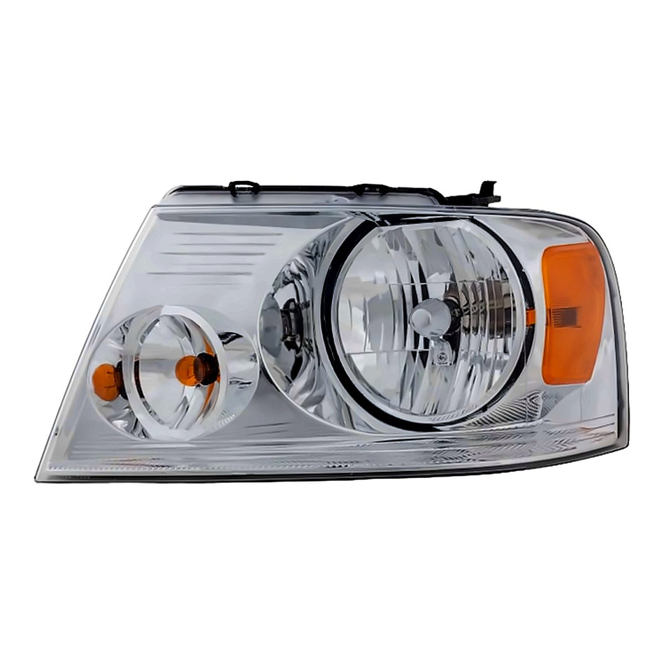 2004-2008 Ford F150 Headlight Driver Side With Chrome Trim – Front View (FO2502201)