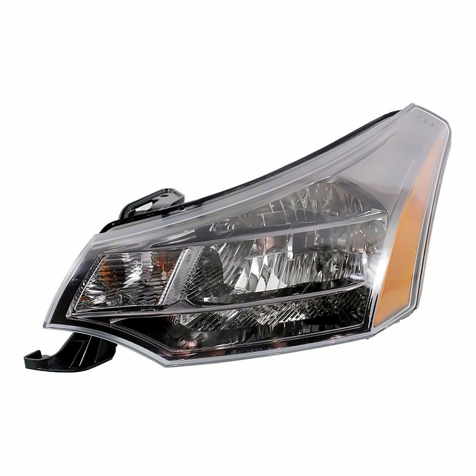 2009-2011 Ford Focus Headlight Driver Side Black/Chrome Trim Cpe 09-10/Sdn Ses 10-11 – Front View (FO2502269)