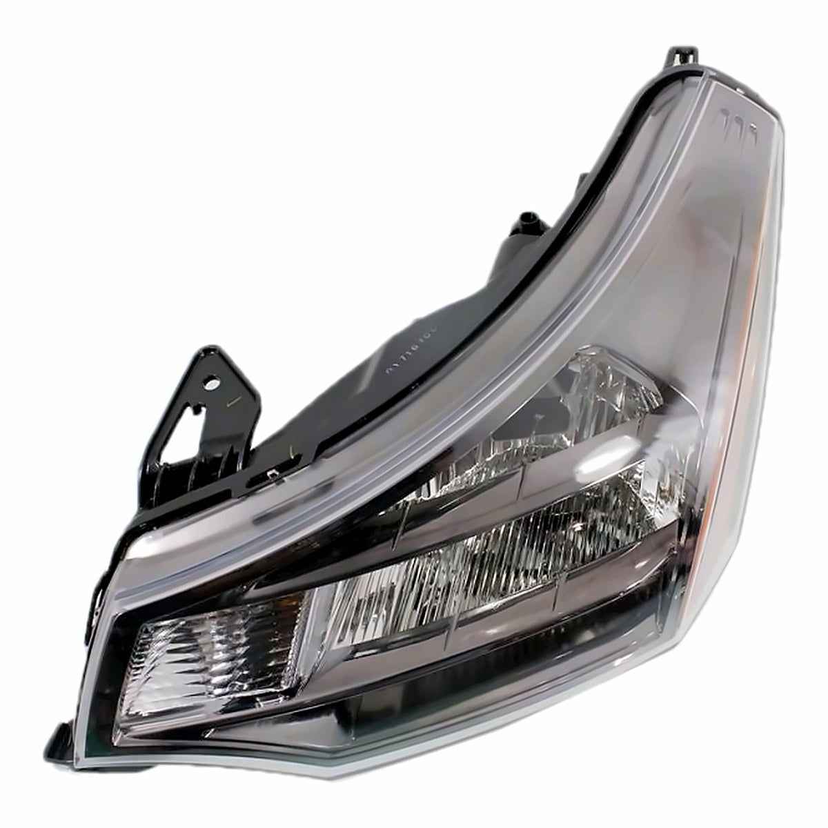 2009-2011 Ford Focus Headlight Driver Side Black/Chrome Trim Cpe 09-10/Sdn Ses 10-11 – Angle View (FO2502269)