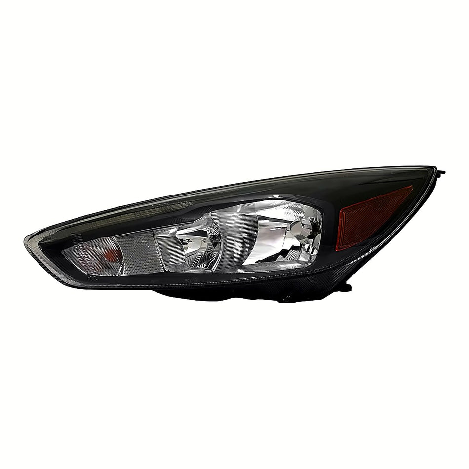 2015-2018 Ford Focus Headlight Driver Side Halogen With Black Bezel/Led Drl – Front View (FO2502338)