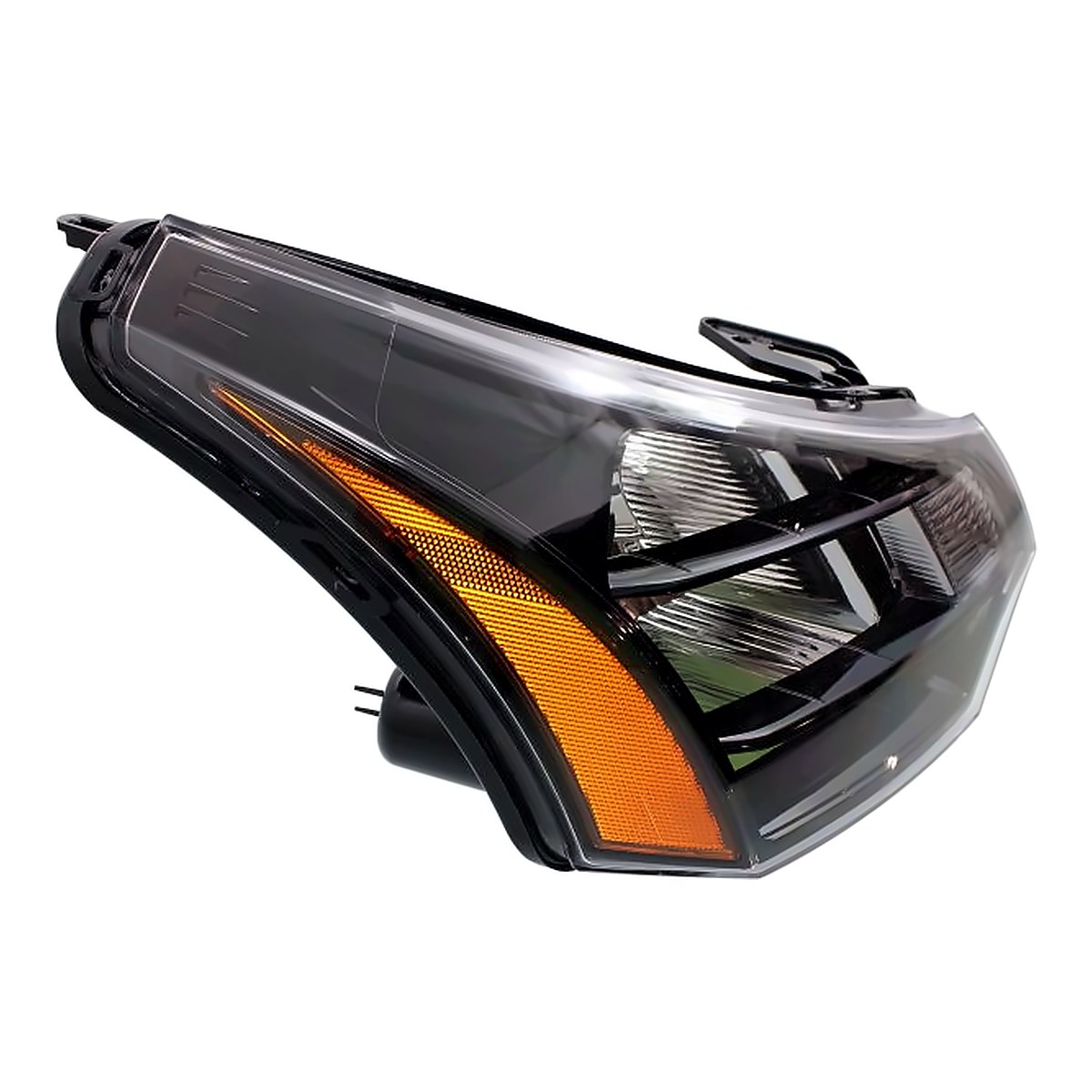 2009-2011 Ford Focus Headlight Passenger Side Black/Chrome Trim Cpe 09-10/Sdn Ses 10-11 – Angle View (FO2503269)