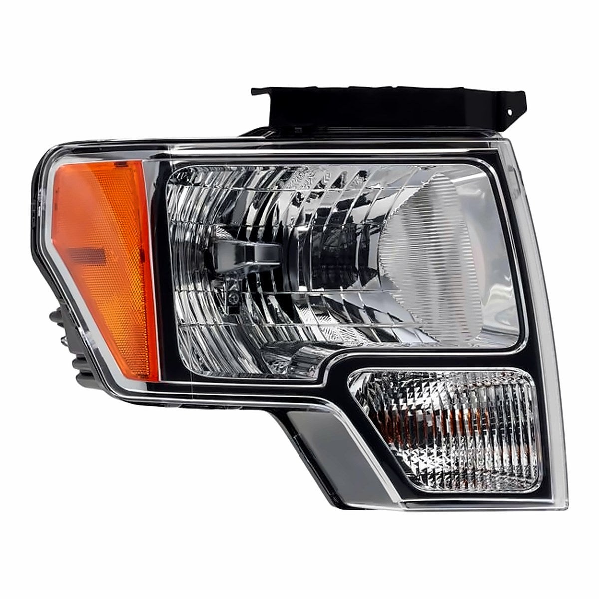 2009-2014 Ford F150 Headlight Passenger Side Except Harley Davidson Svt With Chrome Trim – Front View (FO2503287)