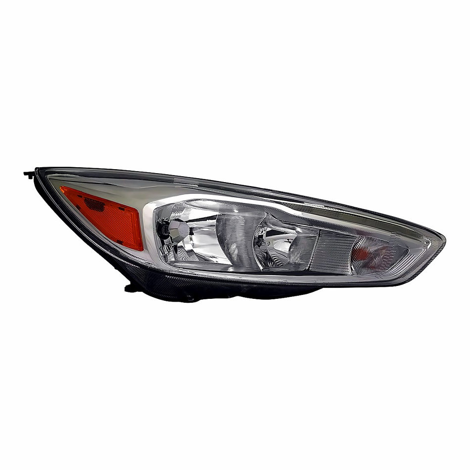 2015-2018 Ford Focus Headlight Passenger Side Halogen With Alum Bezel/Led Drl – Front View (FO2503340)