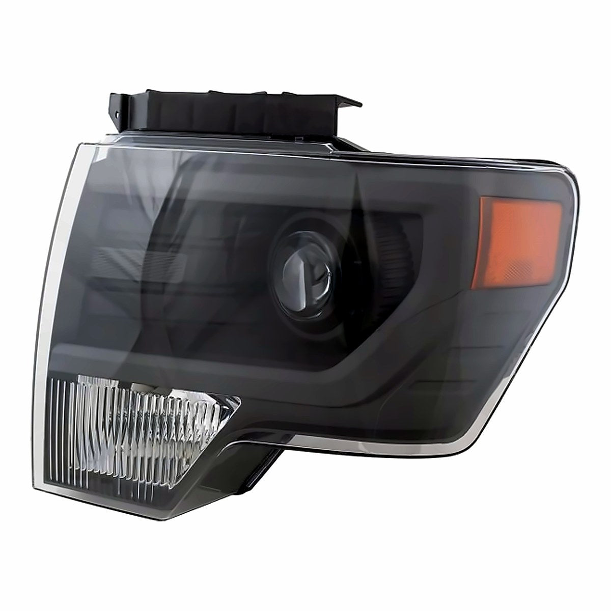 2010-2014 Ford F150_Raptor Headlight Driver Side Hid Svt Raptor Mdl Gray Trim – Side View (FO2518122)