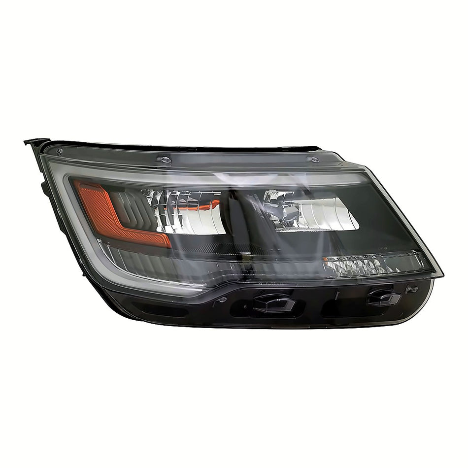 2016-2018 Ford Explorer Headlight Passenger Side Hid Sport Model Black Housing – Front View (FO2519131)