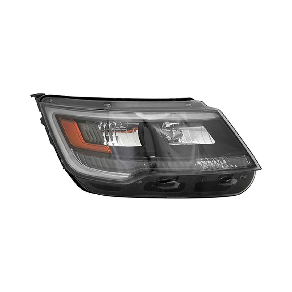 2016-2018 Ford Explorer Headlight Passenger Side Hid Sport Model Black Housing 