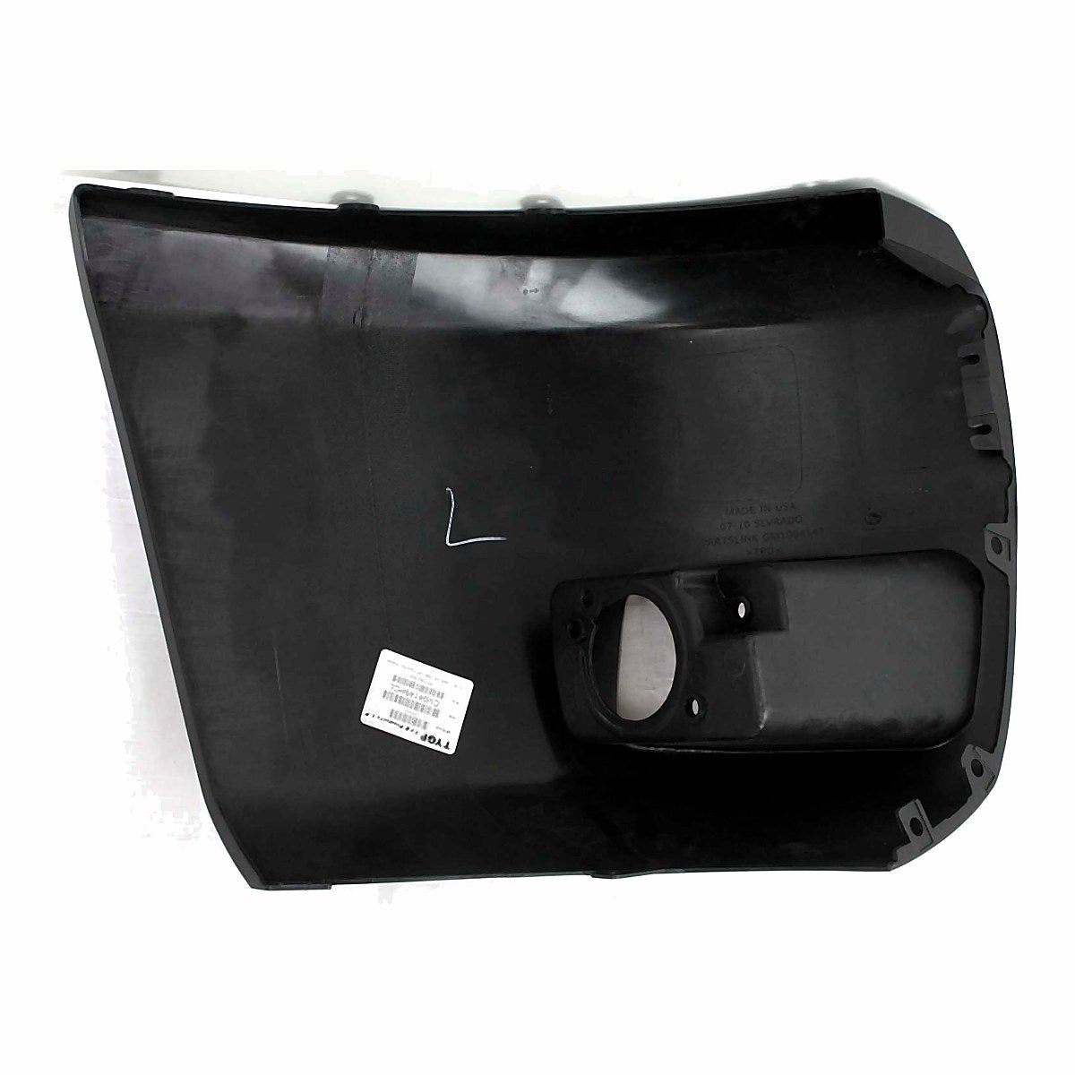 2007-2013 Chevrolet Silverado 1500 Bumper End Front Driver Side Primed With Fog Light Hole 1500/Hyb_GM1004147-4