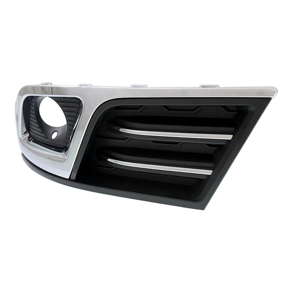 2013-2017 Chevrolet Traverse Fog Light Bezel Front Passenger Side Matte Black With Chrome Moulding/Trim Ltz Model – Side View (GM1039150)