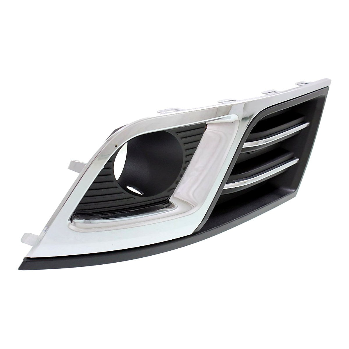 2013-2017 Chevrolet Traverse Fog Light Bezel Front Passenger Side Matte Black With Chrome Moulding/Trim Ltz Model – Side View (GM1039150)