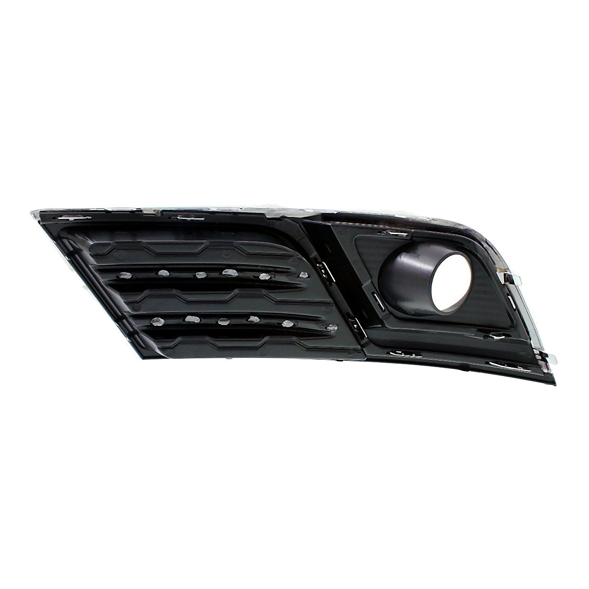 2013-2017 Chevrolet Traverse Fog Light Bezel Front Passenger Side Matte Black With Chrome Moulding/Trim Ltz Model – Back View (GM1039150)
