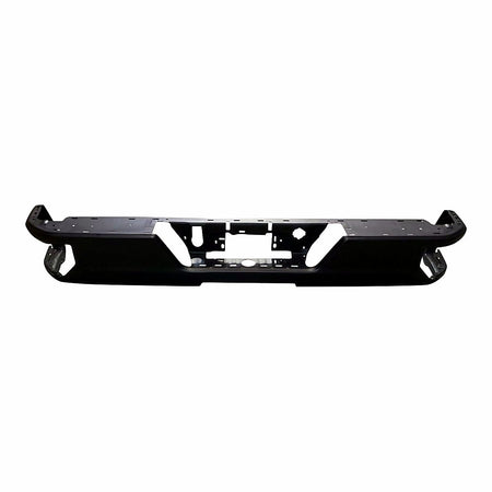 2019-2025 Chevrolet Silverado 1500 Bumper Face Bar Rear Steel Black Ptm Without Blind Spots / Sensor With Single Exhaust_GM1102569