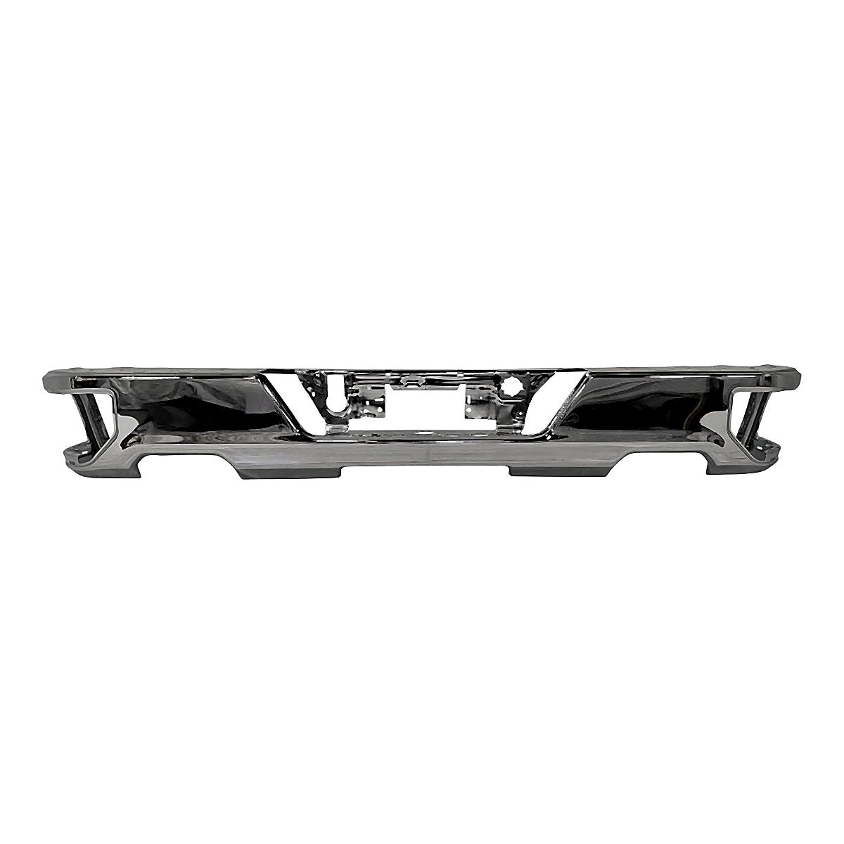 2019-2025 Chevrolet Silverado 1500 Bumper Face Bar Rear Steel Chrome Dual Exhaust Without Blind Spots / Sensor – GM1102576-2