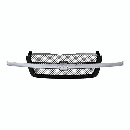 2003-2006 Chevrolet Silverado 1500 Grille With Textured Frontame/Chrome Center Bar Base/Ls/Lt Model – Front View (GM1200474)