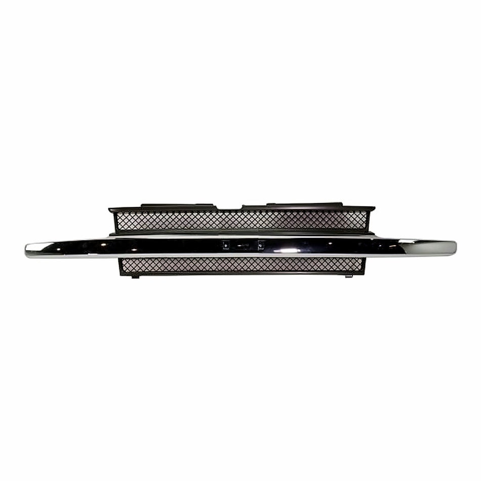 2002-2009 Chevrolet Trailblazer Grille Chrome/Black Without Washer Hole – Front View (GM1200477)