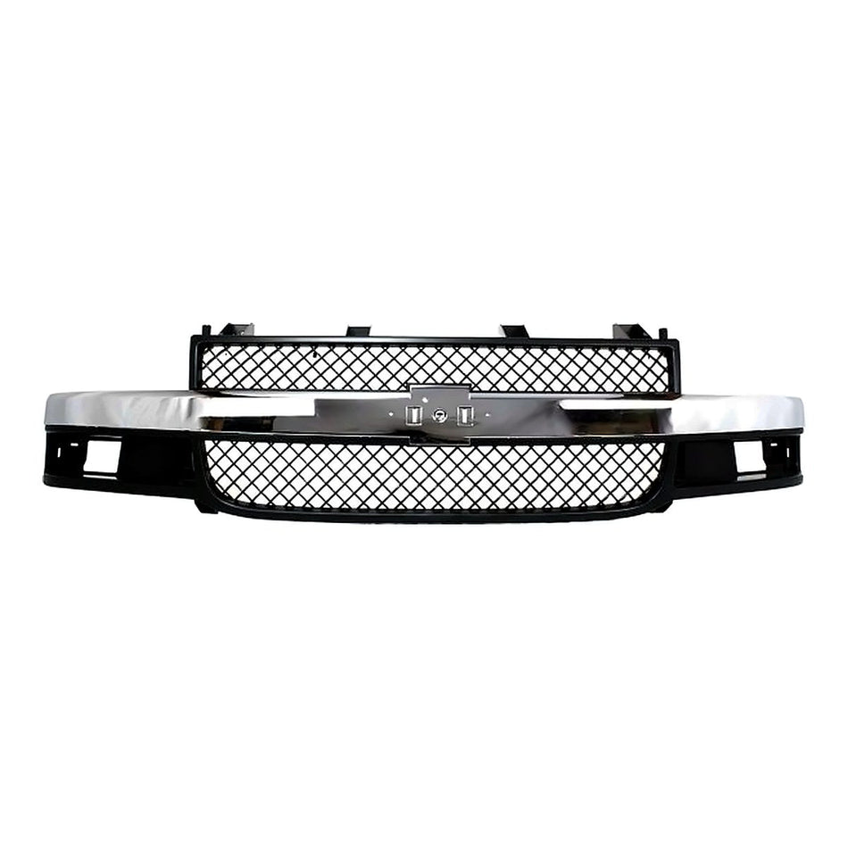 2003-2025 Chevrolet Van Express Grille Front Chrome/Black With Composite Headlight – Front View (GM1200535)