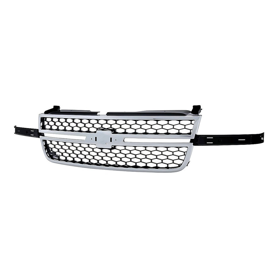 2007 Chevrolet Silverado Classic Grille Chrome - side angle, Part GM1200546