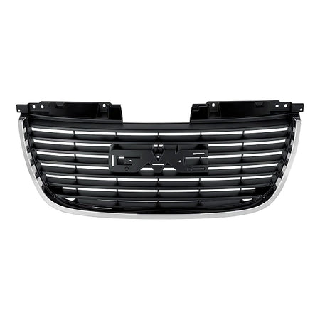 2007-2014 Gmc Yukon Grille Without Denali Package Matte Black With Chrome Frontame – Front View (GM1200576)