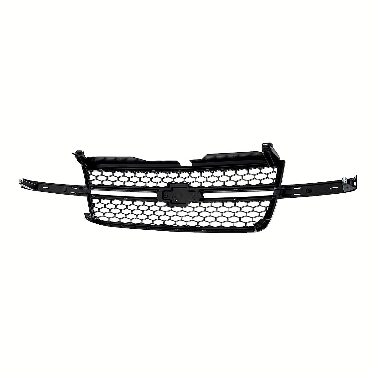 2005-2006 Chevrolet Silverado 1500 Grille Chrome Frontame With Black Honeycomb With Dale Earnahart Center Bar Require Wing Inserts – Back View (GM1200589)