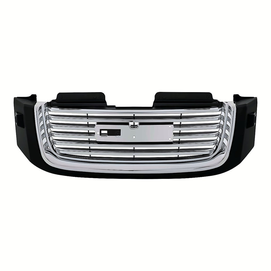 2002-2009 Gmc Envoy Grille Chrome/Black With Black Frontame With H/L Washer Hole – Front View (GM1200605)
