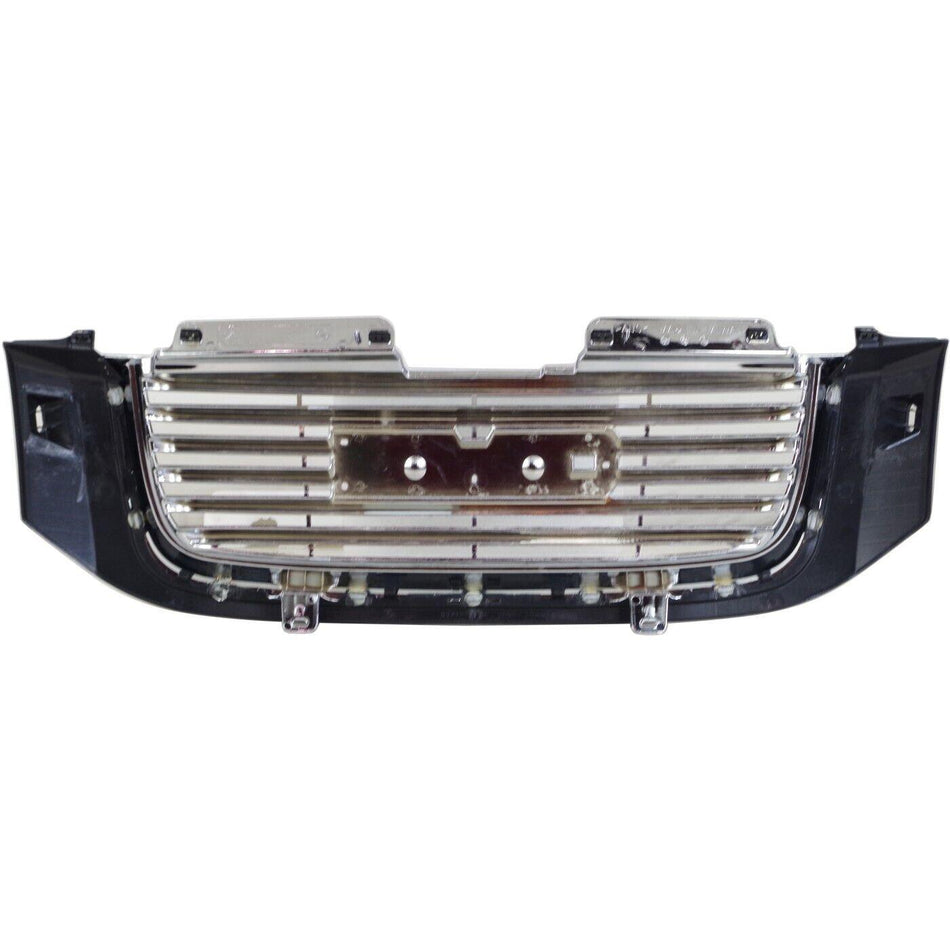 2002-2009 Gmc Envoy Grille Chrome/Black With Black Frontame With H/L Washer Hole