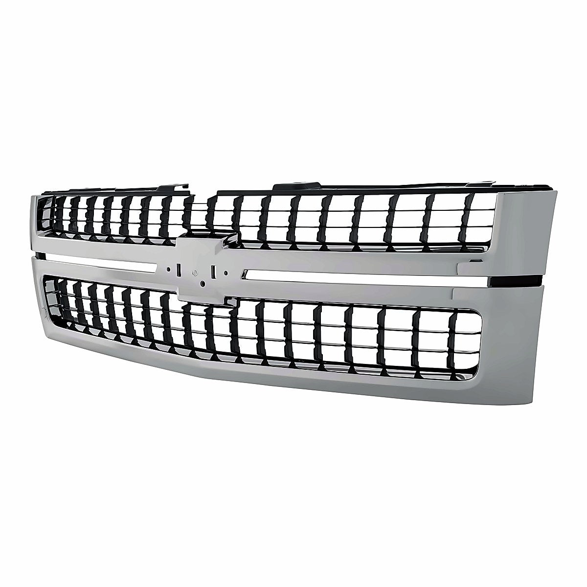 2007-2010 Chevrolet Silverado 1500 Grille Matte-Black With Chrome Frontame 2500/3500 – Side View (GM1200608)