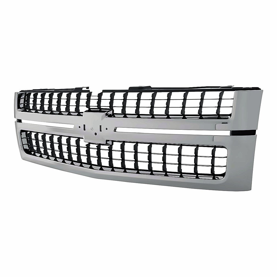 2007-2010 Chevrolet Silverado 1500 Grille Matte-Black With Chrome Frontame 2500/3500 – Side View (GM1200608)