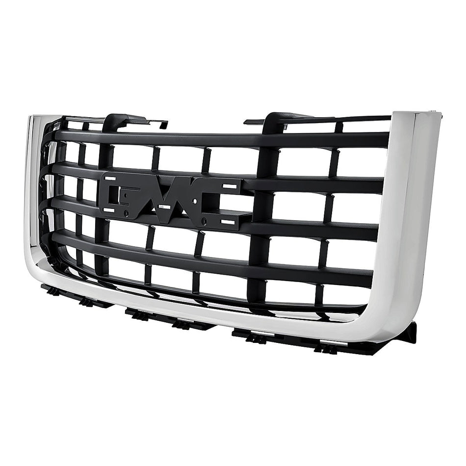 2007-2010 GMC Sierra 2500 Grille Chrome - side angle, Part GM1200613