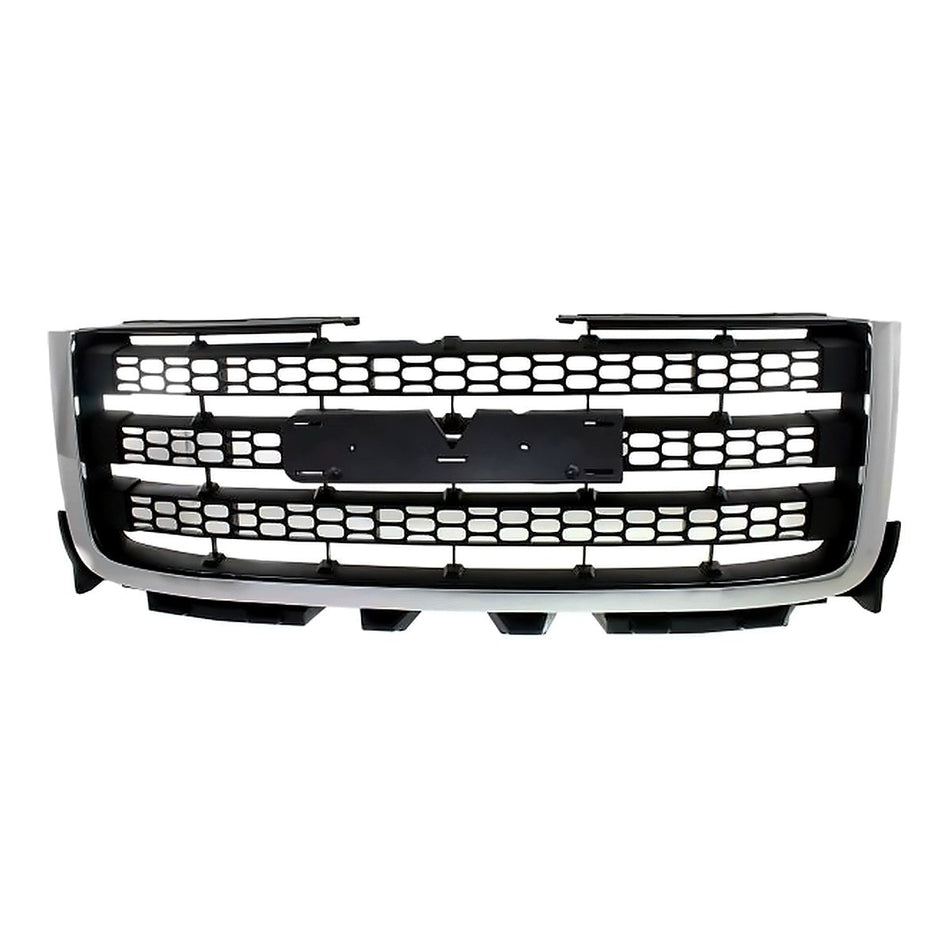 2011-2014 Gmc Sierra 2500 Grille Matte-Dk Gray With Chrome Mldg 2500/3500 – Front View (GM1200633)