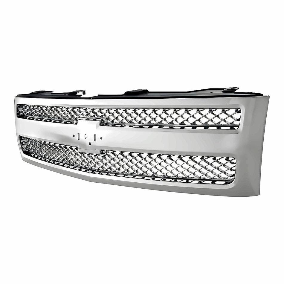 2009-2013 Chevrolet Silverado Hybrid Grille Chrome - side angle, Part GM1200655