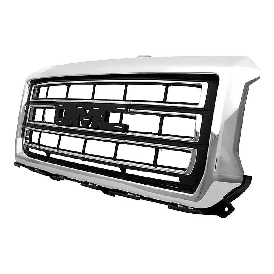 2014-2015 Gmc Sierra 1500 Grille Chrome Frontame/Black Bars Base/Sle/Slt – Front View (GM1200687)