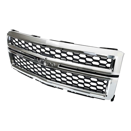 2014-2015 Chevrolet Silverado 1500 Grille Chrome Frontame/Black Mesh With Chrome Moulding Ltz – Side View (GM1200696)