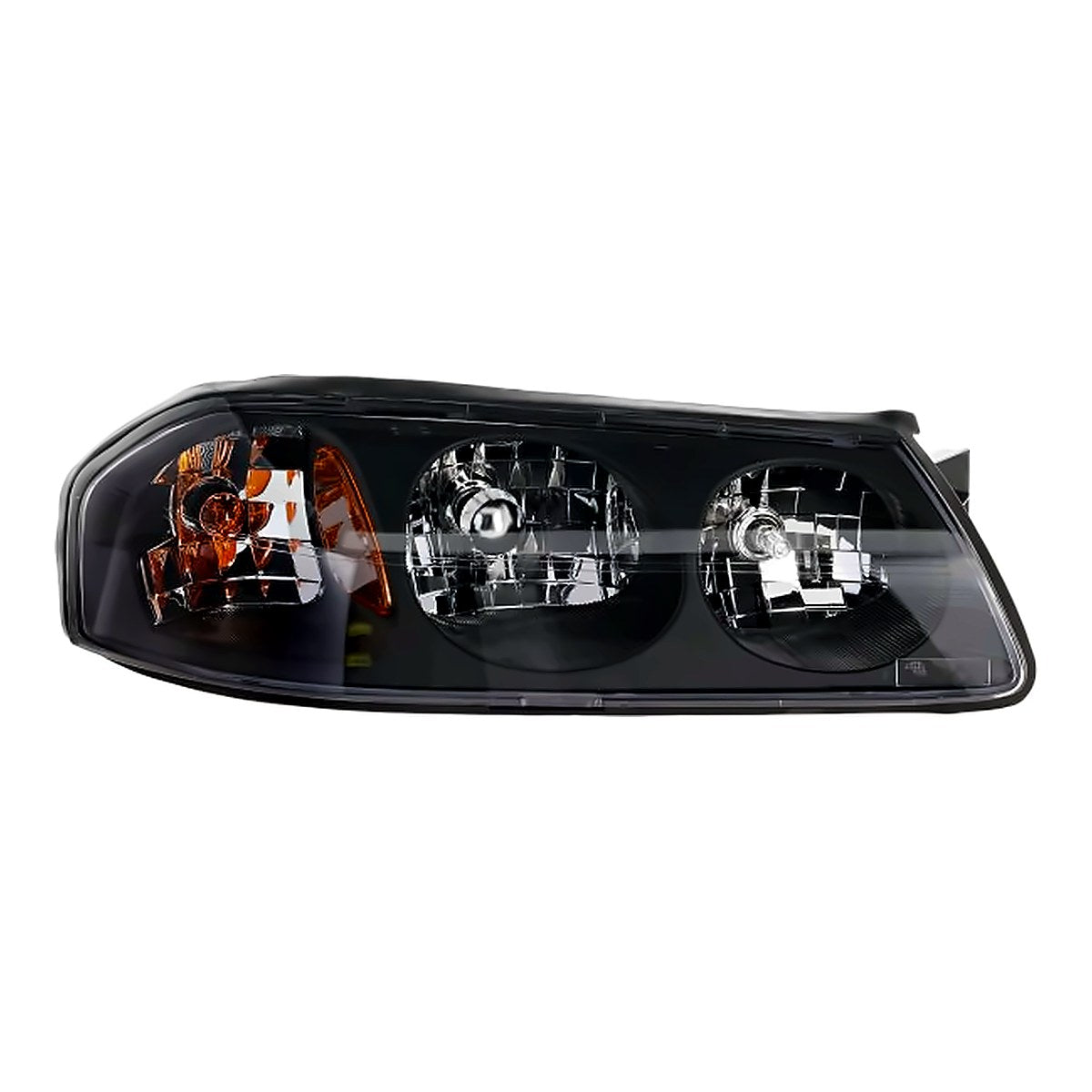 2000-2004 Chevrolet Impala Headlight Passenger Side Black Bezel With Center Bulb Shield To Feb 5Th 2004 – Front View (GM2503201)