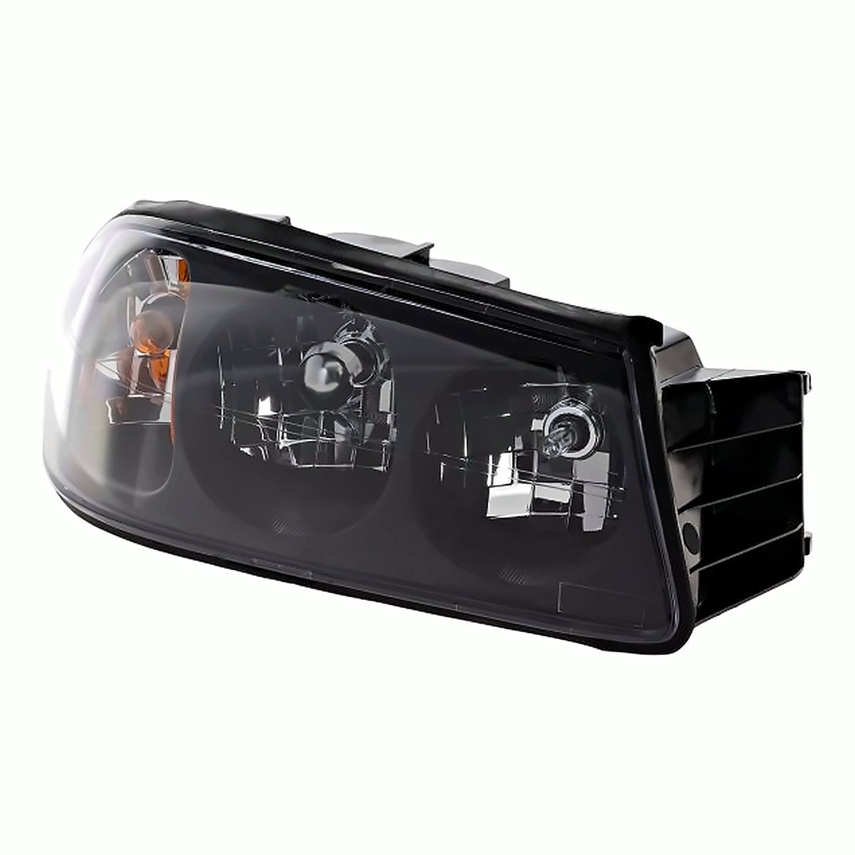 2000-2004 Chevrolet Impala Headlight Passenger Side Black Bezel With Center Bulb Shield To Feb 5Th 2004 – Angle View (GM2503201)