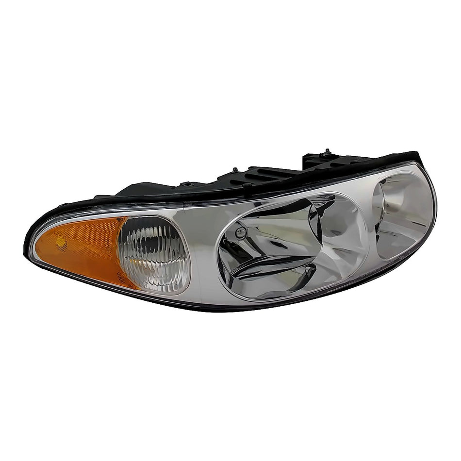 2000-2005 Buick Lesabre Headlight Passenger Side Ltd Model With Fluted High Beam Surface With Marker – Front View (GM2503210)