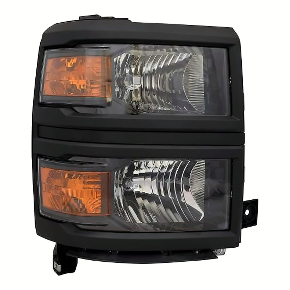 2014-2015 Chevrolet Silverado 1500 Headlight Passenger Side Ls Model Black – Front View (GM2503395)