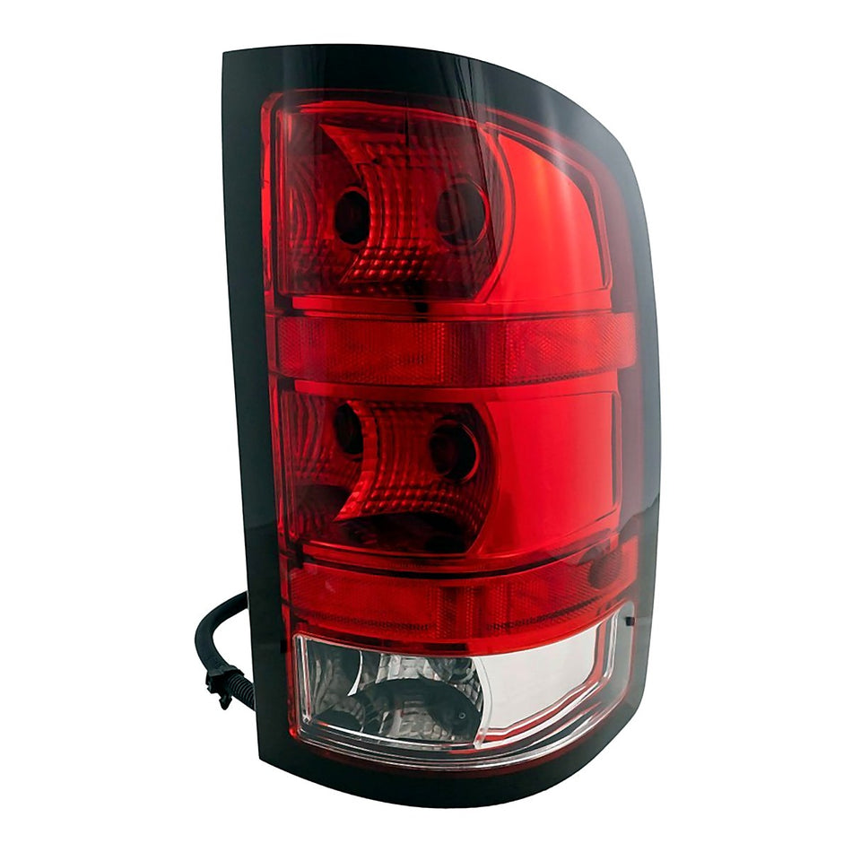 Side View - 2007-2013 GMC Sierra 1500 Tail Light with Dark Trim Large Bulb Driver Side LH GM2800254