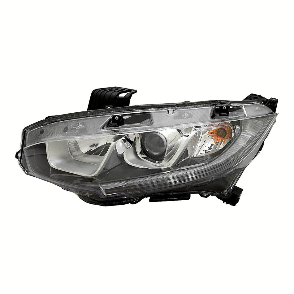 Front View - 2016-2019 Honda Civic Headlight Assembly Driver Side LH High Quality HO2502173