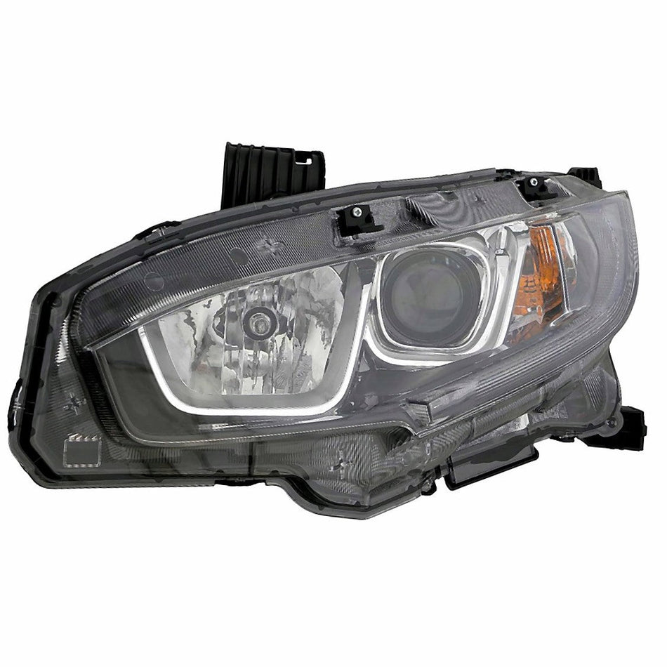 Side View - 2016-2019 Honda Civic Headlight Assembly Driver Side LH High Quality HO2502173