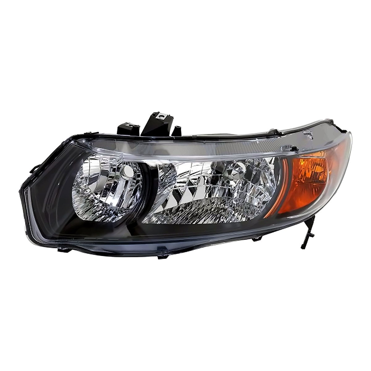 2006-2008 Honda Civic_Coupe Headlight Driver Side Black Housing – Front View (HO2518111)