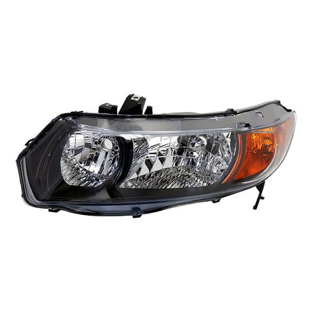 2006-2008 Honda Civic_Coupe Headlight Driver Side Black Housing – Front View (HO2518111)
