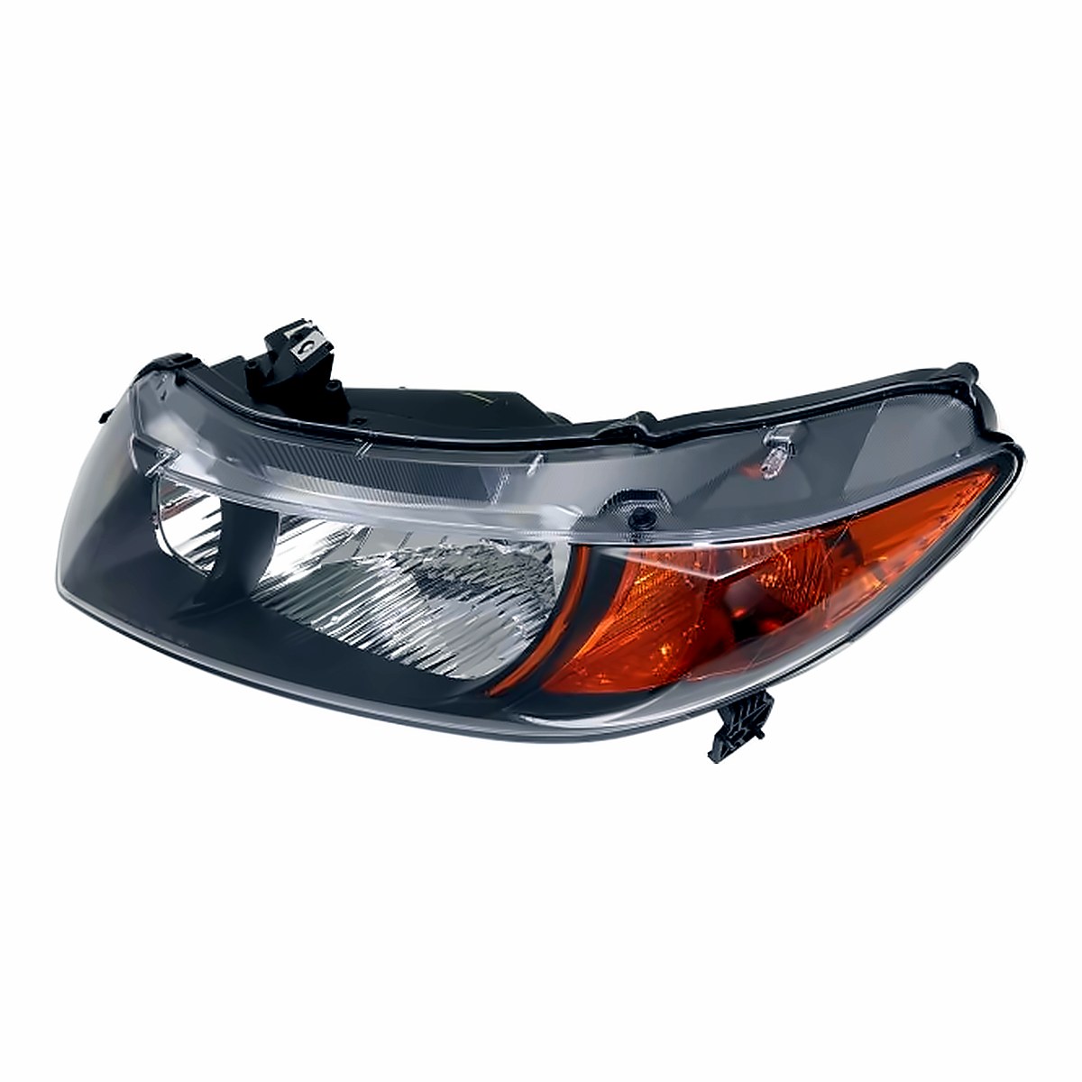 2006-2008 Honda Civic_Coupe Headlight Driver Side Black Housing – Detail View (HO2518111)