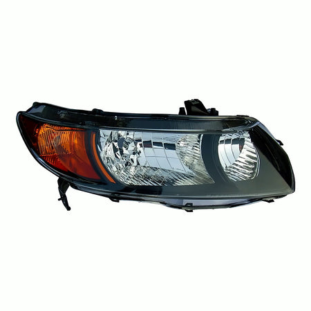 2006-2008 Honda Civic_Coupe Headlight Passenger Side Black Housing – Front View (HO2519111)