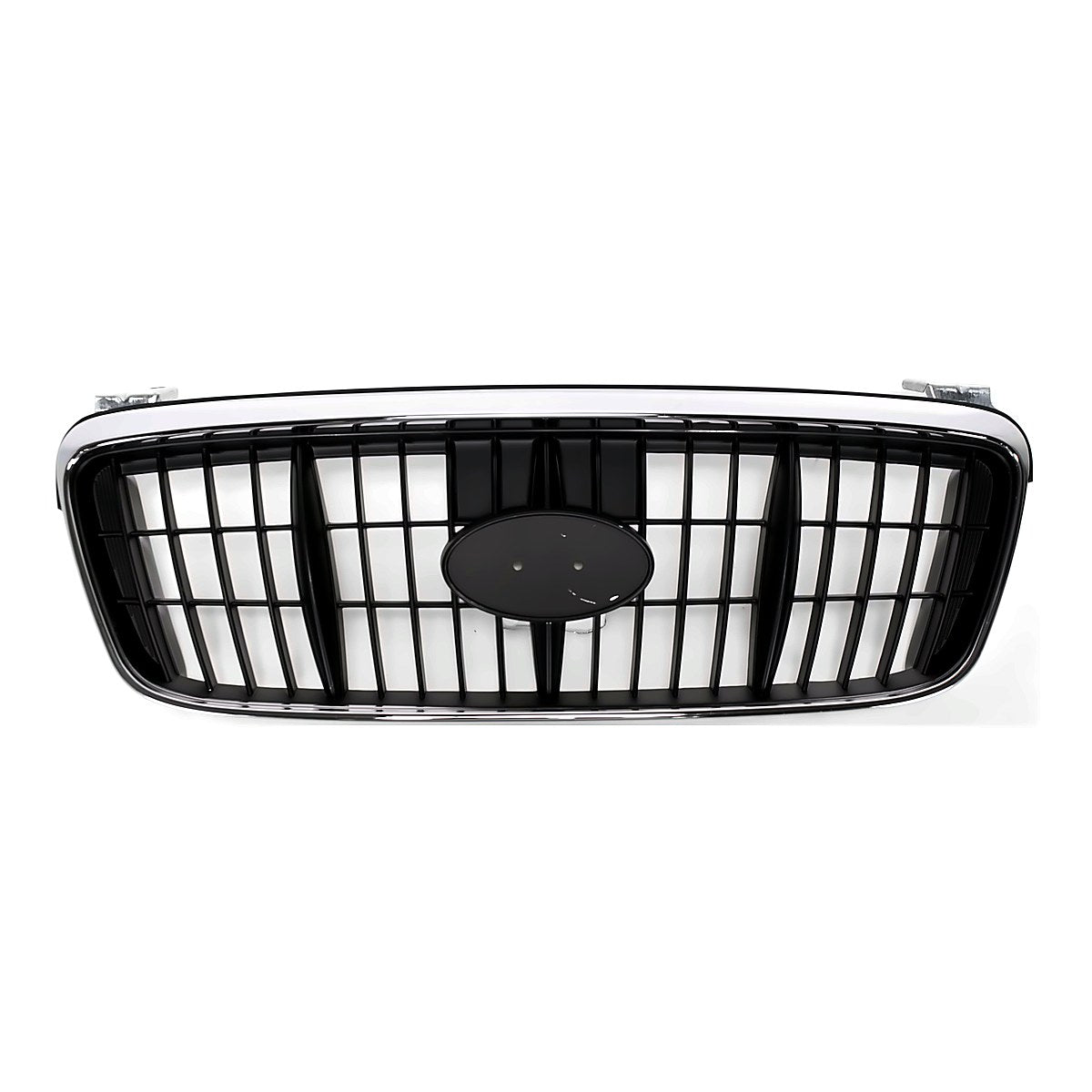 2001-2003 Hyundai Elantra Grille Chrome/Black – Front View (HY1200117)