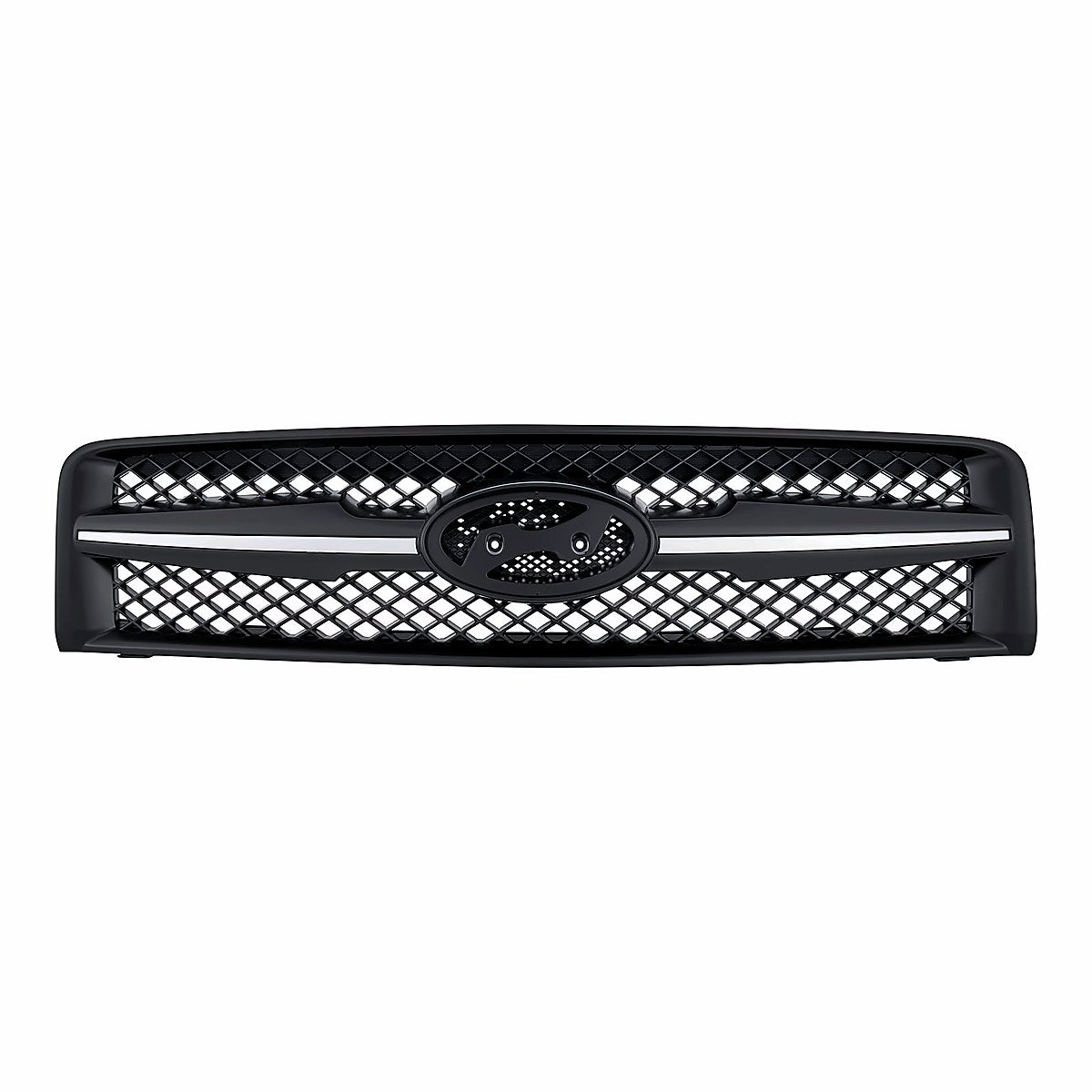 2005-2008 Hyundai Tucson Grille Chrome/Black – Front View (HY1200142)